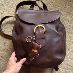 Coach Brown Leather Soho Back Sac Backpack with Brass Hardware, excellent con